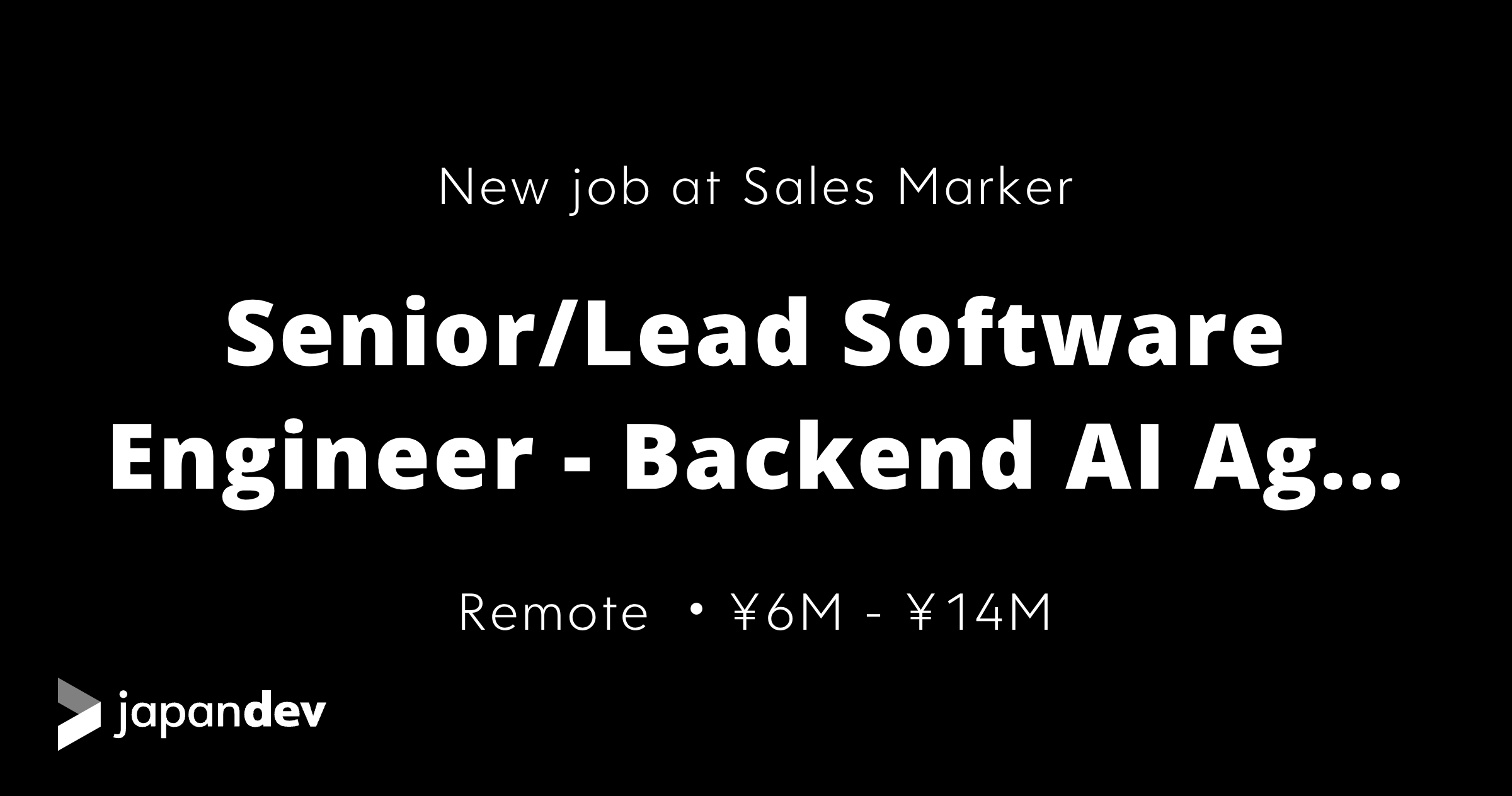Senior/Lead Software Engineer - Backend AI Agents at Sales Marker in ...
