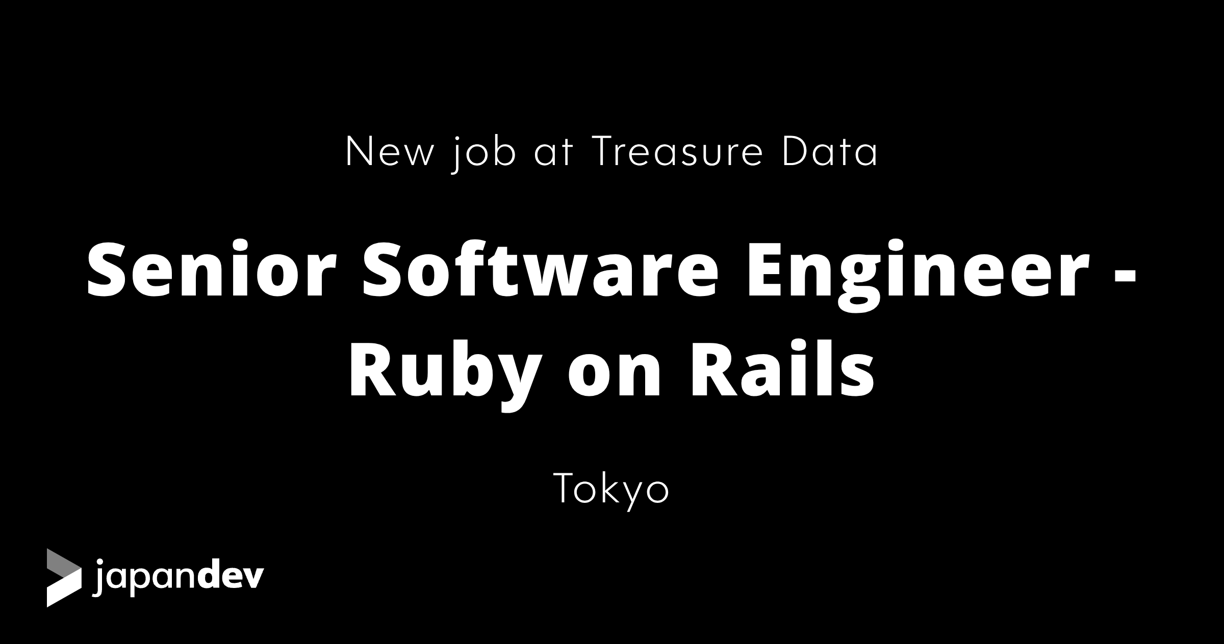 Senior Software Engineer - Ruby on Rails at Treasure AI in Japan ...